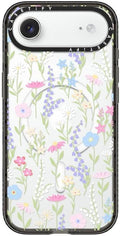 CASETiFY Impact iPhone Air Case [Slim/Compatible with Magsafe / 8.2 ft. 4X Military Grade Drop Protection] - Pink Pastel Cute Floral - Clear Black