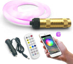 GIDERWEL Fiber Optic Light for Car/Ceiling Star Lighting,Music/APP Control Starlight Headliner Kit,Car Atmosphere Lamp with RF Remote 200pcs 0.03in 6.5ft Fiber Cable RGBW LED Light Engine