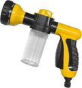 High Pressure Car Wash Foam Gun, 8 Way Spray Pattern Garden Hose Nozzle with 3.5oz/100cc Soap Dispenser, Adjustable Hose Spray Nozzle for Car Washing, Pet Shower, House Cleaning (Yellow)