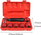 9-Piece Car Wheel Stud Cleaner Tool Set, Rust Removal Brush for 12-28mm Nuts, Drill Attachment for Impact Driver Use