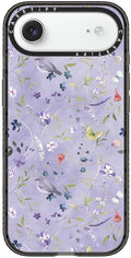 CASETiFY Impact iPhone Air Case [Slim/Compatible with Magsafe / 8.2 ft. 4X Military Grade Drop Protection] - Floral Reverie Purple - Clear Black