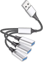 USB Way Splitter Hub Male to Female USB Adapter for Portable Power and Data Transfer Compatible Devices for Cars and Computers