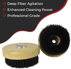 HI-TECH 5” Wood Block Brush – Carpet & Upholstery Shampoo Tool for Rotary Buffers & Polishers – Medium Soft Bristles – Auto Detailing, Home, Office Cleaning