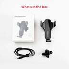 BlackboxMyCar 4-in-1 Safety Wireless Mount, Wireless Car Charger, Fast Car Phone Holder Charger, Easy Install with Air Vent Clamp, Built-in Safety Hammer and Seatbelt Cutter, iPhone Compatible