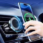 Generic SASHWA Wireless Car Vent Mount, 15W Magnetic Charger for iPhone 15/14/13/12 and Android, Superstrong Grip, 360° Rotation, Fast Charging Cable Included, Metal Ring with Sticker