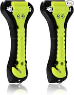 SINSEN Car Safety Hammer, Window Glass Hammer Breaker and Seatbelt Cutter, Emergency Automotive Escape Tool, 2-in-1 for Family Rescue, Glow in Dark, Set of 2 (S-02)