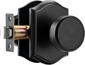 Interior Pismo Doorknobs for Hall, Black Door Knobs with Camelot Trim, Heavy Duty Door Knob with Lock