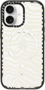 CASETiFY Impact iPhone 17 Case [Slim/Compatible with Magsafe / 8.2 ft. 4X Military Grade Drop Protection] - Zebra Stripe - Clear Black
