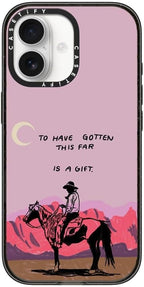 CASETiFY Impact iPhone 17 Case [Slim/Compatible with Magsafe / 8.2 ft. 4X Military Grade Drop Protection] - Cowboy Quest - Clear Black
