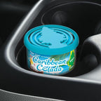 LITTLE TREES Car Air Freshener | Fiber Can Provides Long Lasting Scent for Auto or Home | Recycled Fiber | Caribbean Colada, 4 Air Fresheners