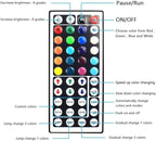 SUPERNIGHT LED Strip Lights, RGB Color Changing 16.4Ft SMD5050 LEDs Flexible Light Strip Rope Lighting Kit with 44 Key Remote Controller and 12V Power Supply for Bedroom TV Backlight Christmas