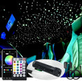 AKEPO 6W Fiber Optic Starlight Headliner Lights, 430pcs(0.75+1+1.5mm) 9.8ft/3m Mixed Optical Fiber +Sound Activated+28key RF Remote/APP Control Car Home Star Ceiling Light Kit