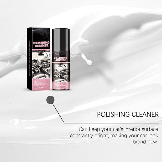Instant Shine & Protection Car Interior Polisher, Suitable Car Interior Polishing Spray, 2026 Polishing Cleaner Cars Interior, Interior All Purpose Cars Cleaner for Rubber, Leather (2pcs)