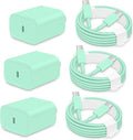 3 Pack AISNI Fast Charger Block Compatible with iPhone 17 16 15 Charger Fast Charging USB C Charger Long Type C Chargers Cord 6 FT for iP17 Air/17 Pro Max/16/15 Pro Max Series and Type C Device-Green
