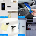 SALEX Flat Magnetic Phone Mount 2 Pack. Silver Cell Phone Holder for Car Dashboard, Wall, Truck. Universal Stick on iPad Wall Magnet Mount Kit for Tablets, Smartphones. Magnetic Phone Mount for iPhone