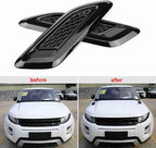 Exterior Hood Air Vent Outlet Wing Trim ABS Plastic Hood Air Vent Trim Replacement for 2012-2018 Sport 2014-2018 Discovery 4 2010-2016 2 2007-2014 (All Black)