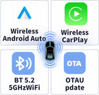 Wireless CarPlay Adapter, Convert Wired to Wireless CarPlay, Silver, Plug & Play, No Delay, USB & USB-C Compatible for Cars 2016+, Compatible with iOS & Android