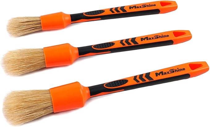 Maxshine Medium #12 Universal Detailing Brush – Classic Boar’s Hair Bristles, Soft & Durable – Professional Brush for Interior, Exterior, Leather Seats, Engine Bay & Wheels