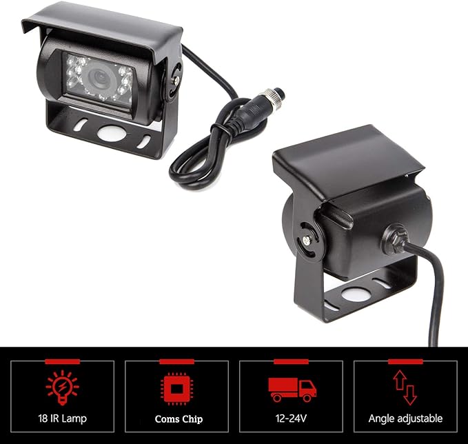 4 Pin Backup Camera Heavy Duty IR Night Vision Waterproof for Trucks Car Vehicle Trailer Truck Van Tow rv Replacement Universal Auto Rear View Backup Camera with Cable 33ft