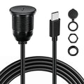 Single Port USB C 3.0 Male to USB C 3.0 Female Extension Cable,Flush Mount Waterproof Panel Cable for Car,Truck,Boat,Motorcycle Dashboard 3.3ft