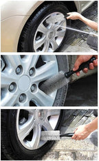 Wheel Cleaning Brush Set Multipurpose Nylon Bristle Car Wheel Rim Tire Cleaner for Cars Motorcycles Bicycles with Scratch-Free Flexible Design