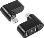 USB 3 Port Expander Splitter YACSEJAO 2PCS 180° Degree Rotatable USB 2.0 1 to 3 Hub for Flash Drive Mobile HDD PC Laptop Notebook and More