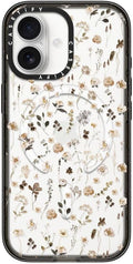 CASETiFY Impact iPhone 17 Case [Slim/Compatible with Magsafe / 8.2 ft. 4X Military Grade Drop Protection] - Wildflower Friday - Clear Black