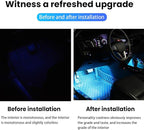 BESULEN Car Interior LED Lights, Automotive Ambient Neon Light Kit with USB Port, Car Accessories, Gifts for Men and Women, 4 in 1 Decoration Lights for Car, Garden, Home, Party（Ice Blue）