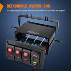 Nilight 3 Gang Rocker Switch Box 12V SPST ON Off Toggle Switches PD Type C and QC 3.0 USB Charger Voltmeter LED Light Waterproof Aluminum Mount Bracket Panel DIY Stickers for Boat Car RV Truck