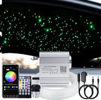AKEPO Upgraded Twinkle+Music Effect+APP Control Fiber Optic Lights kit for Star Ceiling Sky Light Car/Home, RGBW Light Engine+Optical Fiber Cable 295pcs of 9.8ft/3m(0.03+0.04+0.06in)+28key Remote