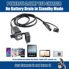 MOTOPOWER MP0609C 3.1Amp Waterproof Motorcycle Dual USB Charger Kit SAE to USB Adapter Cable Phone Tablet GPS Charger
