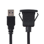 cablecc 1m Waterproof USB 3.0 Extension Latch Mount Car AUX Cable for Dashboard Panel (Single USB 3.0)