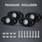 4Pods Rock Lights Blue Neon Underglow led Lamp for Car Trucks ATV UTV SUV Boat Underbody Glow Trail Rig Motorcycle Lights