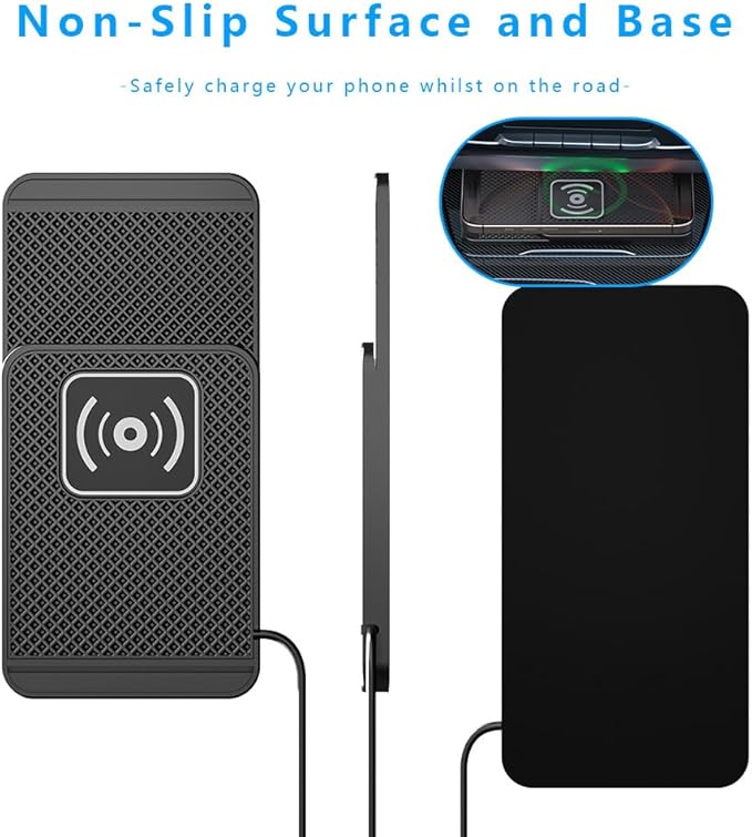 Wireless Charging Pad for Car for Honda HR-V 2016-2026, Non-Slip Type C/USB 20W Fast Phone Charging Pad DIY Trim-to-Fit No Interior Damage,B&Type-C