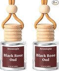 Car Air Freshener Hanging, Aromtopia Car Fragrance Diffusers, Black Rose & Oud Scents, Long-Lasting, Car Odor Eliminator for Women & Men Gift, Cute Car Accessories, Pack of 2