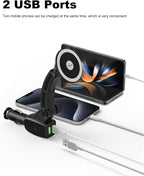 for MagSafe Car Mount Cigarette Lighter [Dual USB Charger] Magnetic Phone Holder for Car Charger [Fast Charging] Phone Holders for Your Car for iPhone Air 17 Pro Max16 15 14 13 12, S25, All Smartphone
