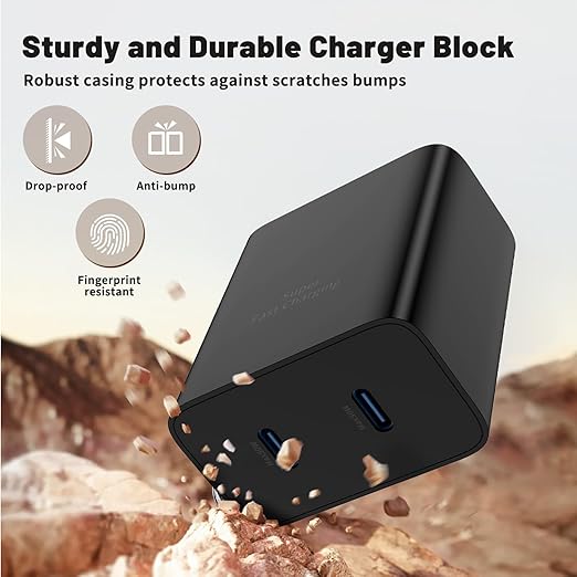 45W Dual Port Super Fast Charger with Long USB C to C Cable 10ft,Type C Wall Charger Block and Android Phone Charging Cord for Samsung Galaxy S26 Plus/S25 Ultra/S25+/S24+/S24/S23+/S22+/S21/S20/Note 20