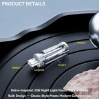 4 PCS USB Night Light, Touch Dimmable Mini USB LED Car Interior Ambient Lights, Portable Plug-in Glass Bottle Night Lamp for Car, Tent, Desk, Bedside (4 Red)