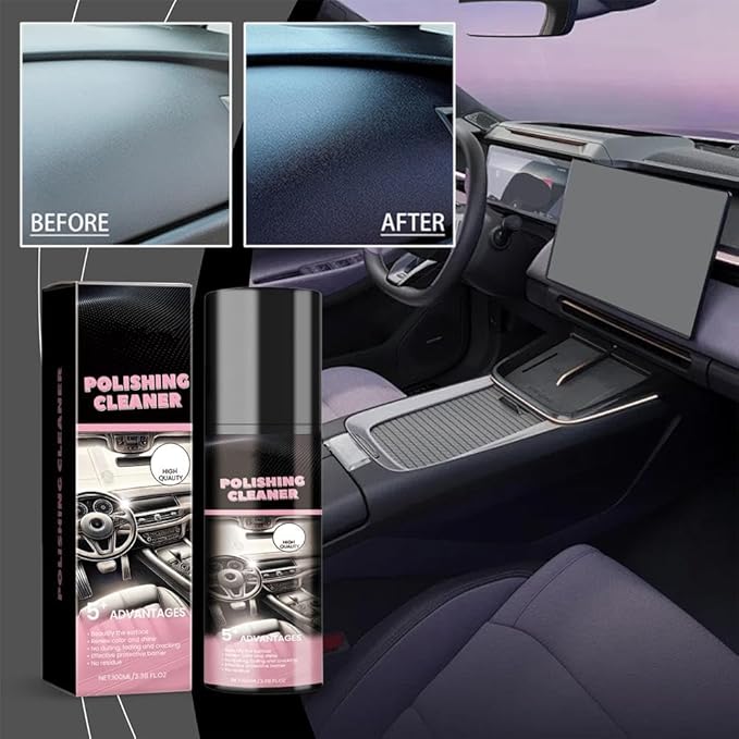 Car Interior Cleaner, 100ml Car Interior Cleaner, Car Interior Polish Detailer and Cleaner, Long Lasting Super Shine Dressing and Car Interior Detailer Spray for Cleaning and Brightening