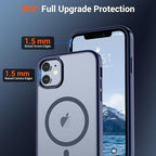 SUPFINE Magnetic for iPhone 12 Case/iPhone 12 Pro Case (Compatible with MagSafe)(Military Grade Drop Protection) Slim Translucent Matte Shockproof with Anti-Fingerprint Phone Case,Navy Blue