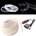 MaxLax El Wire White Interior Car LED Strip Lights, 10m neon Wire 12V with Fuse Protection for Automotive Car Interior Decoration with 6mm Sewing Edge