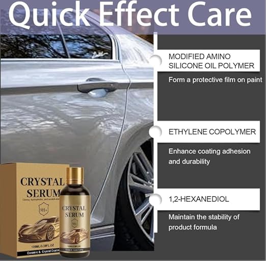 2Pcs PTZ Crystal Serum, Advanced Graphene Ceramic Coating for Cars, Ceramic Car Coating Kit, Long-Lasting Shine & Easy Maintenance