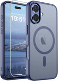 SUPFINE Magnetic for iPhone 17 Case (Compatible with MagSafe)(Military Grade Drop Protection) Translucent Matte Shockproof with Anti-Fingerprint Phone Cover,Lavender Gray