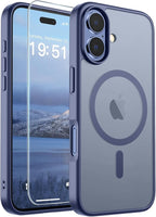SUPFINE Magnetic for iPhone 17 Case (Compatible with MagSafe)(Military Grade Drop Protection) Translucent Matte Shockproof with Anti-Fingerprint Phone Cover,Lavender Gray