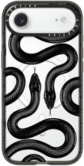 CASETiFY Impact iPhone Air Case [Slim/Compatible with Magsafe / 8.2 ft. 4X Military Grade Drop Protection] - Black Kingsnake - Clear Black