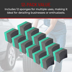 Hi-Tech Tire Dressing Applicator 12 Pack - Durable and Reusable, Contoured Tire Shine and Dressing Sponge for Your Car's Wheels