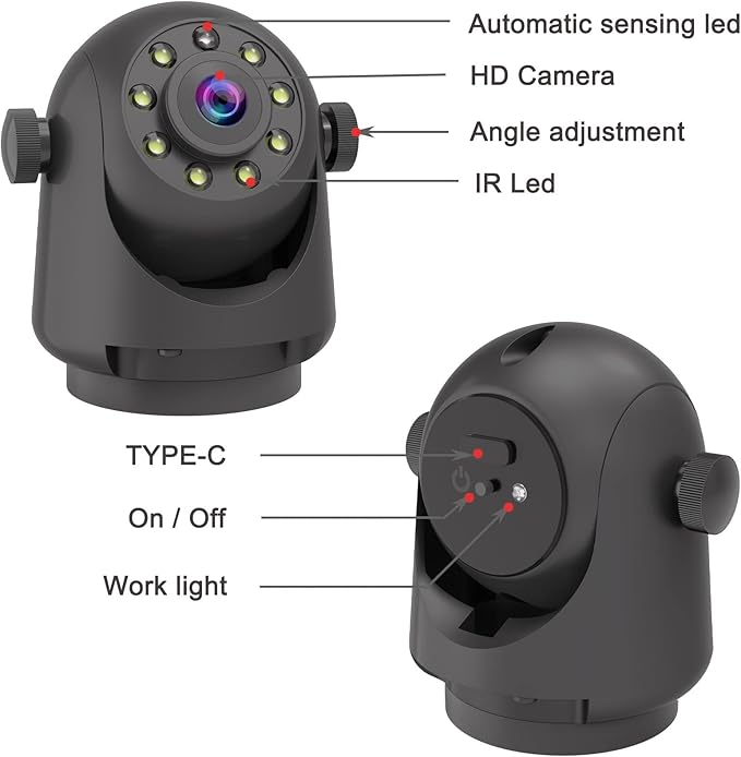YEOIZO Wireless Magnetic Backup Camera for Trailers/RV/Camper - WiFi Rechargeable HD Night Vision, No Wiring/Drilling, Easy Hitch Alignment, Compatible with iPhone/Android/iPad (Gooseneck/Fifth Wheel)