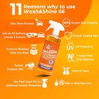Shinykings Wash&Shine 66 32 fl.oz WATERLESS Car Wash with Ultra Car Shine Effect Powerful Car Wash Spray or Foam Soap for All Surfaces | Scratch-Free & Biodegradable Car Cleaner | 32 fl.oz.