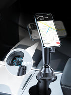 EXELIQ Magnetic Cup Holder Phone Cradle for Magsafe, Powerful N54 Magnet Flexible Tri-pivot Cup Phone Holder for Car, Tesla, Truck, SUV, Compatible with iPhone 17 16 15 14 13 12, Samsung [Not Charger]