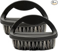 Soft Horsehair Bristle Leather Cleaning Brush for Car Interior, Comfortable Grip Car Wash Brush to Clean Upholstery Furniture Boots, Felt Hat Scrub Brushes Auto Detailing Cleaner Tool (2PCS)